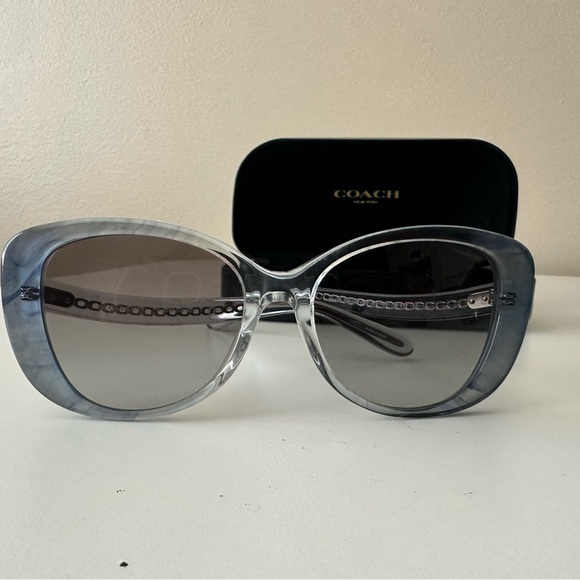 Coach Accessories - New Coach Baby Blue Round Cat Eye Sunglasses